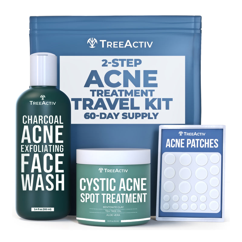 TreeActiv 2-Step Acne Treatment Travel Kit + Pimple Patches